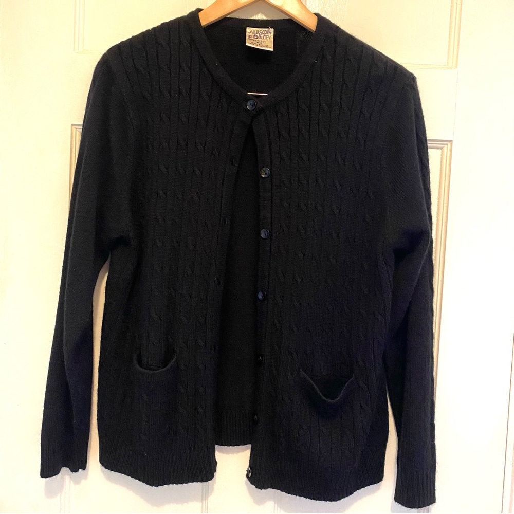 Allison Daley Classic Black Knit Cardigan